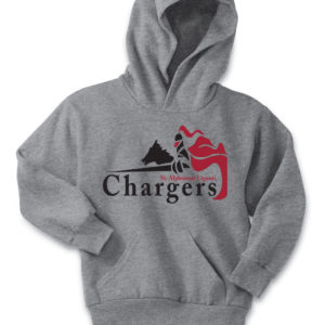 Charger Hooded Sweatshirt – Grey – 2 Color Logo